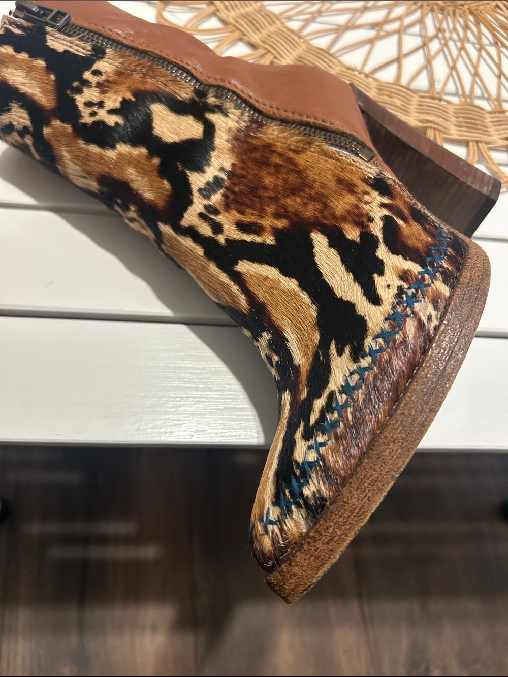 Free People baroness animal print booties